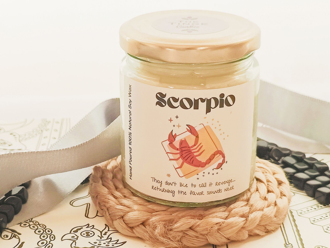 Sun Sign Candles - Scorpio - Aqua Scented ( 35+ hrs burn time) 