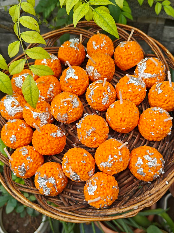 Delicious Laddu Candles Scented Pack Of 12 Laddu Candles