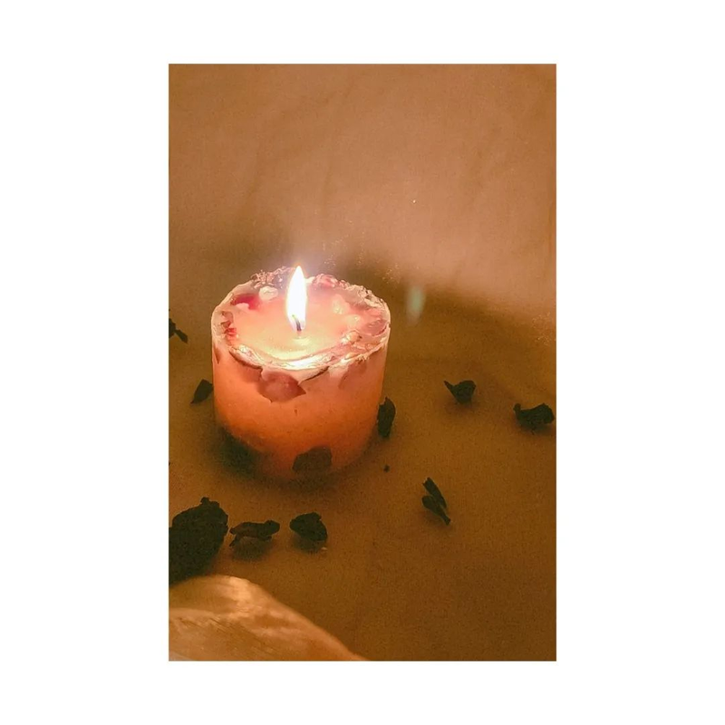 Dried Rose Petal Candle