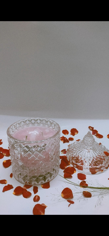 Glass Jar Rose Candle